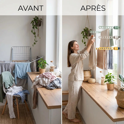 séchoir à linge pliable compact buanderie MinimalisteLab