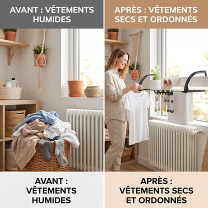 séchoir à linge pliable et compact buanderie MinimalisteLab
