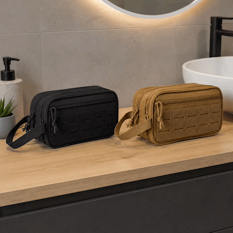 trousse de toilette homme pratique voyage gif ouverture MinimalisteLab