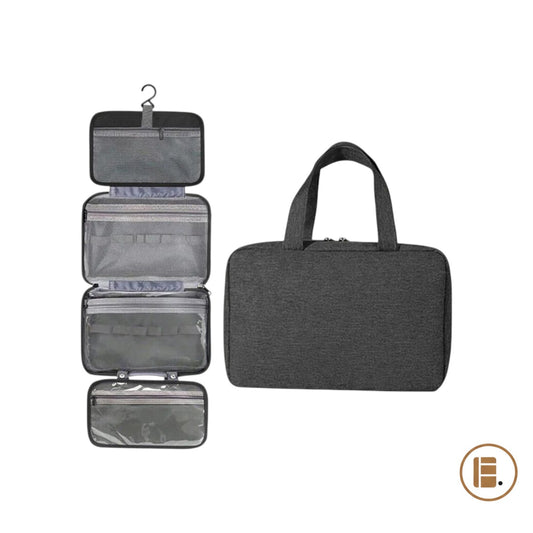 trousse de toilette voyage organisé fond blanc MinimalisteLab