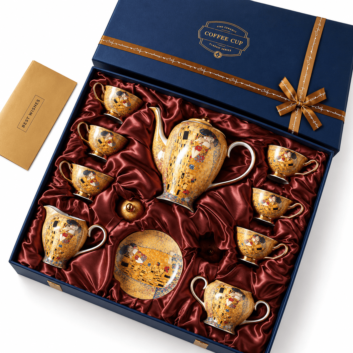 Tasse à café | Motifs Dorés | Box Cadeau - Minimaliste Lab