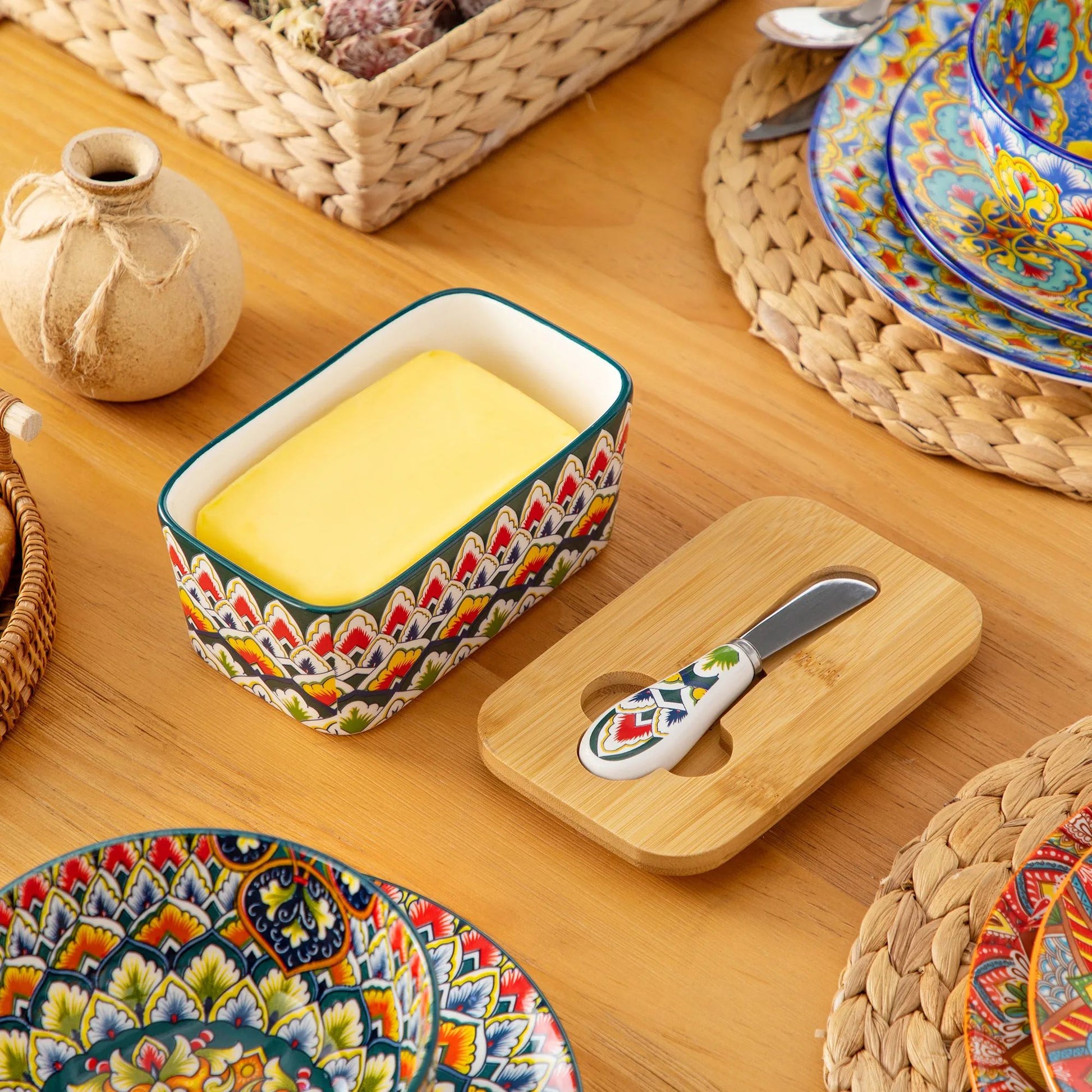 beurrier bohème porcelaine bambou vue dessus MinimalisteLab