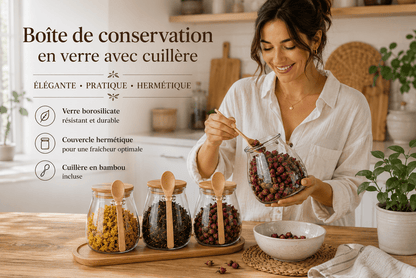 Boite de conservation alimentaire | Verre Bambou - Minimaliste Lab
