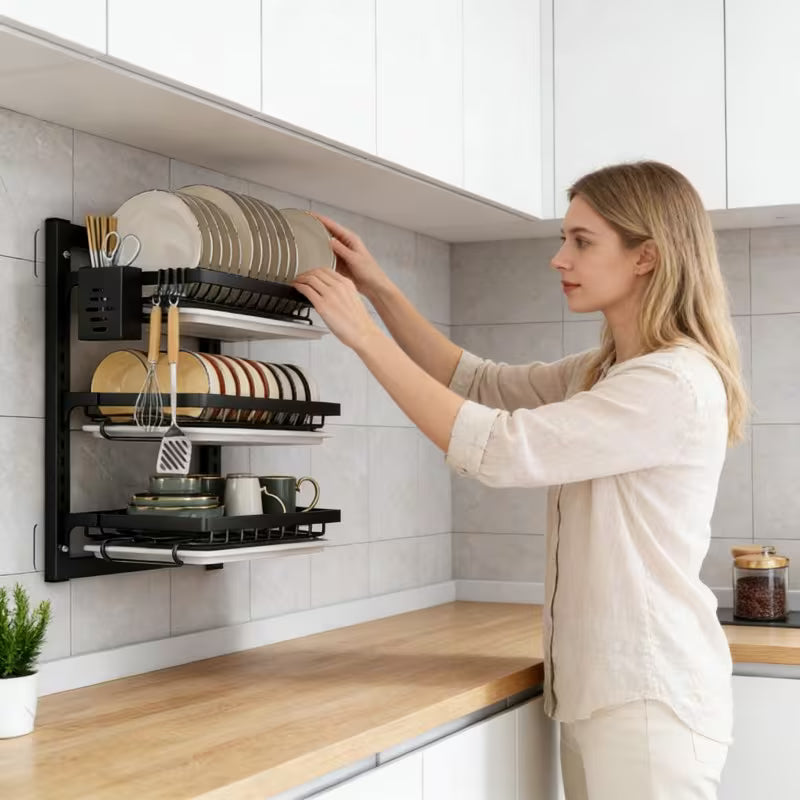 égouttoir vaisselle mural acier cuisine pratique MinimalisteLab