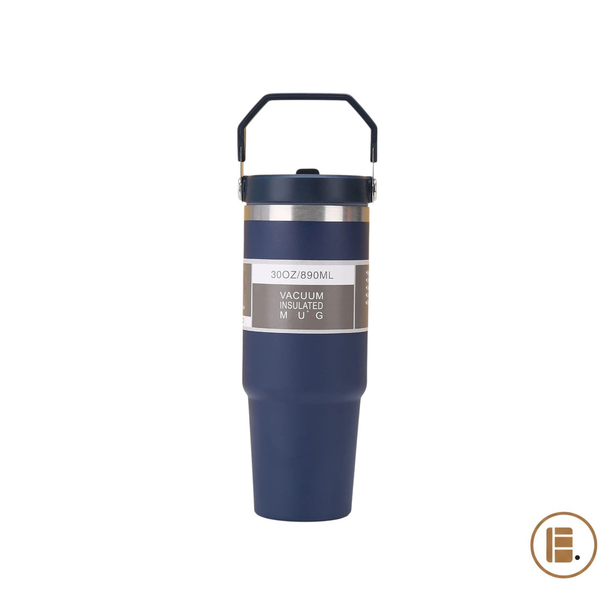 Mug isotherme | Inox avec poignée et paille | 600 ml / 890 ml - Minimaliste Lab