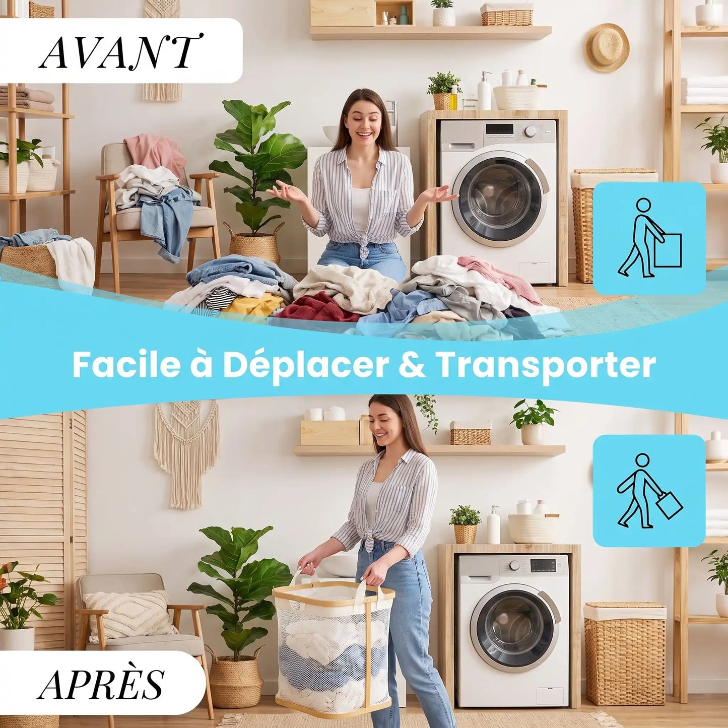 Panier à linge | Pratique Design Léger Portable