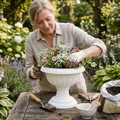 Vase | Pot Fleurs Style Romain Arrangement