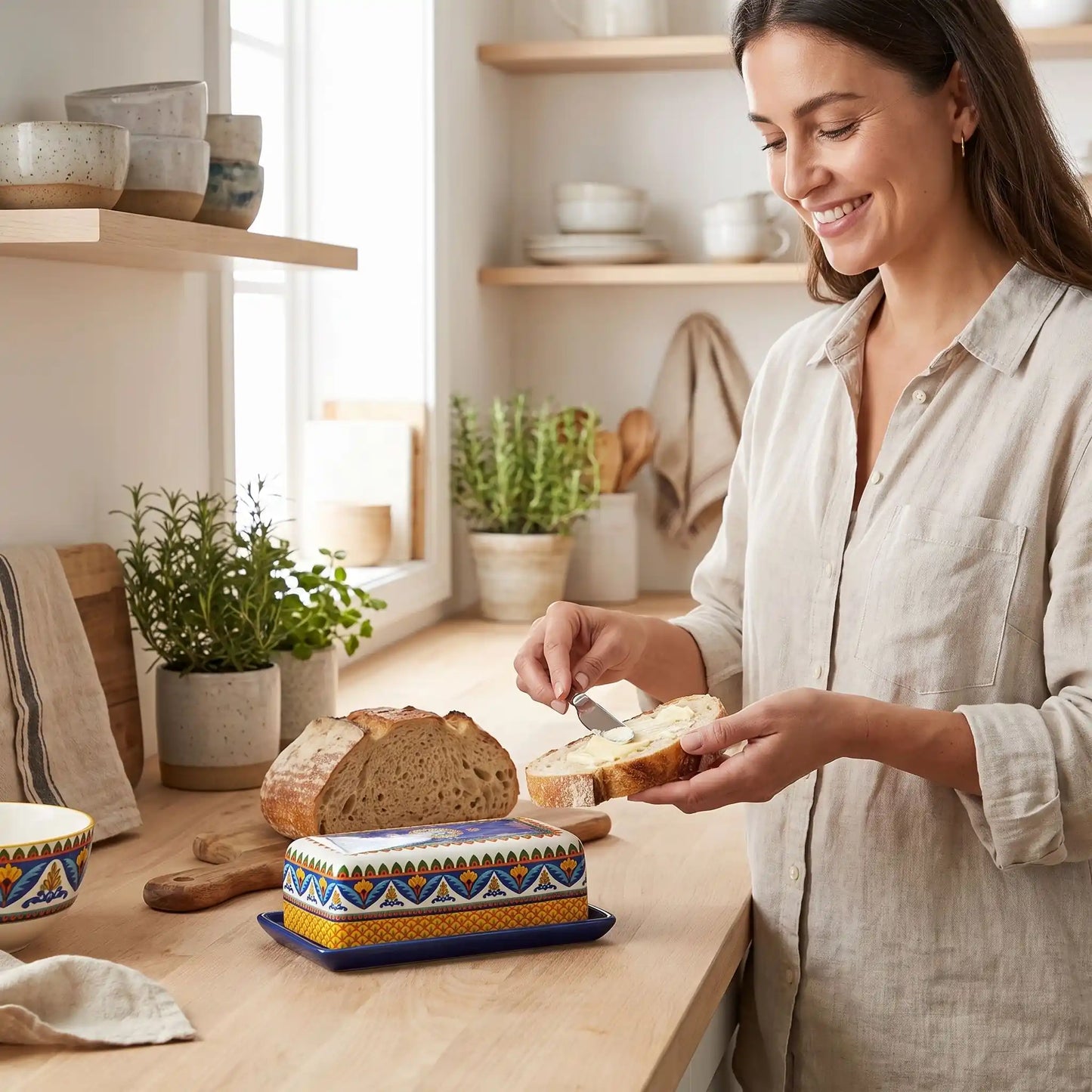 beurrier céramique élégant ambiance cuisine MinimalisteLab