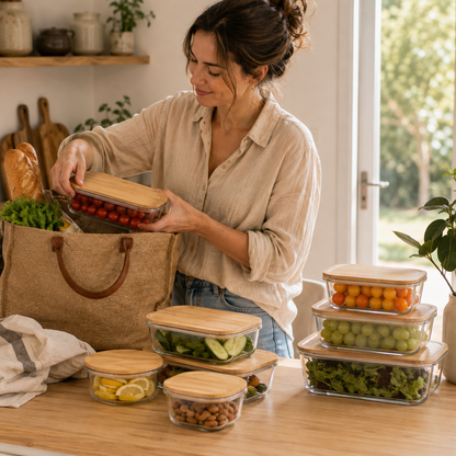 Boite de conservation alimentaire | Verre Bambou