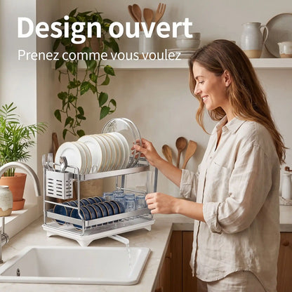 égouttoir vaisselle InoxDual grande capacité MinimalisteLab