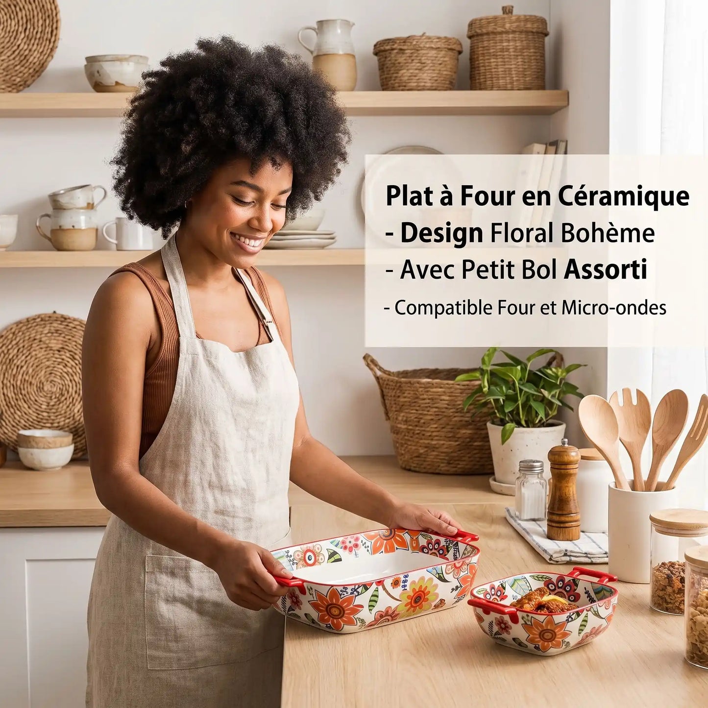 plat à four céramique antiadhésif lifestyle table MinimalisteLab