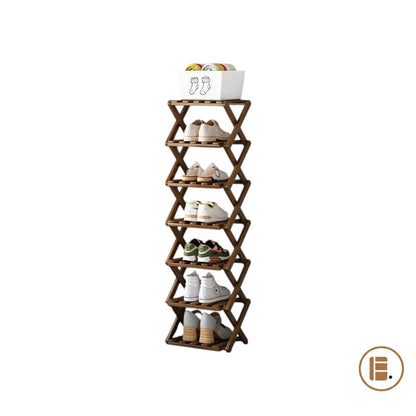 Rangement chaussures | Étagère 30 Paires Bois Chêne ou Brun Multi-Niveaux