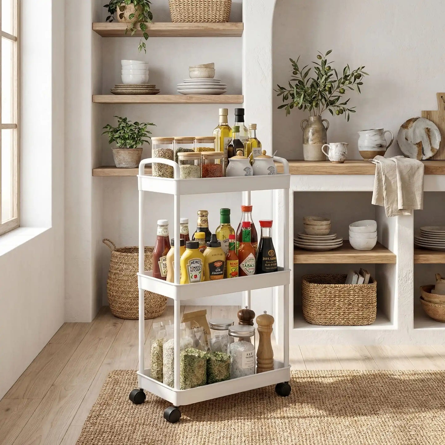 desserte roulettes etroite mobilys cuisine gain de place