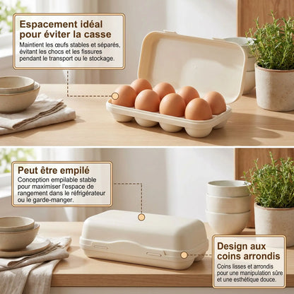 Boîte à œufs blanche rangement cuisine minimaliste
