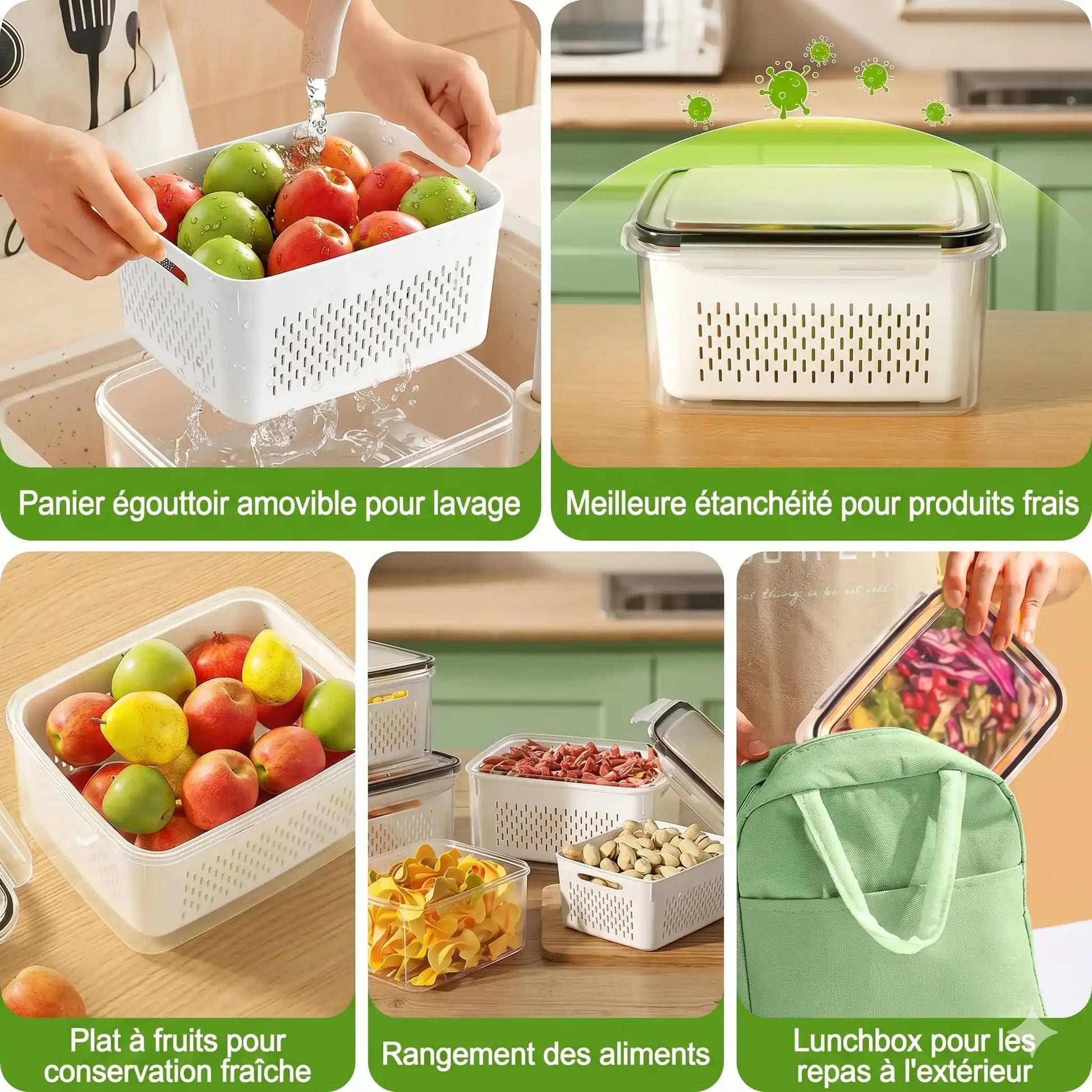 Les 4 boîtes alimentaires hermétiques de 380ml à 3150ml MinimalisteLab