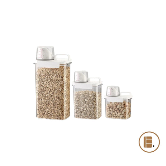 boîte hermétique alimentaire 3 tailles gobelet doseur MinimalisteLab