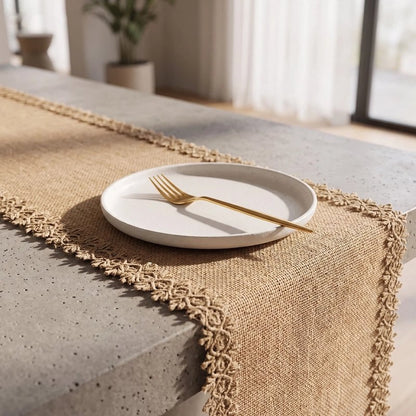 Chemin de table en toile de jute