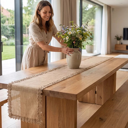 Chemin de table en toile de jute