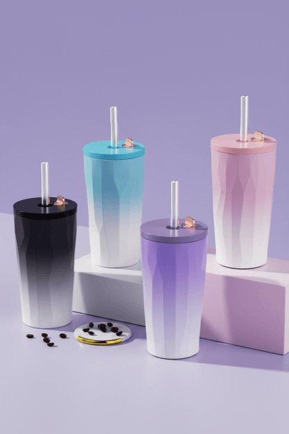 Mug isotherme | Paille Intégrée - Minimaliste Lab