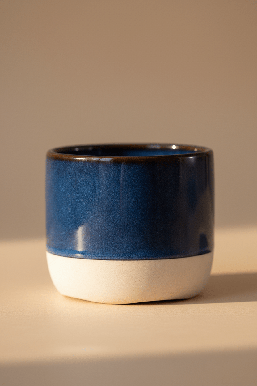 Tasse à café | Zen Japonaise | Bleu nuit & beige - Minimaliste Lab
