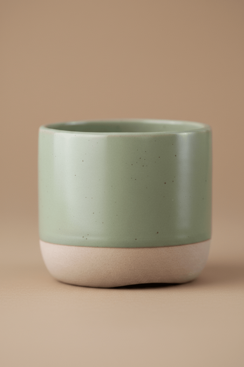 Tasse à café | Céramique Japonaise | Verte Sauge & Beige - Minimaliste Lab