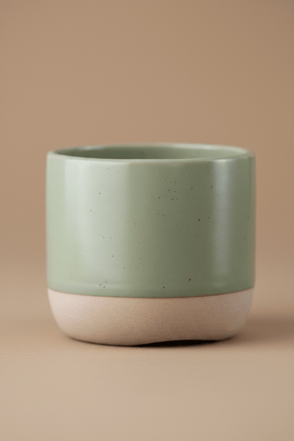 Tasse à café | Céramique Japonaise | Verte Sauge & Beige - Minimaliste Lab
