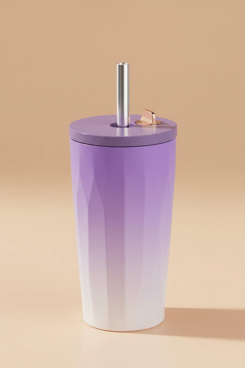 Mug isotherme | Paille Intégrée - Minimaliste Lab