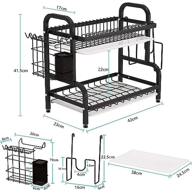 dimensions egouttoir vaisselle 2 niveaux compact cuisine