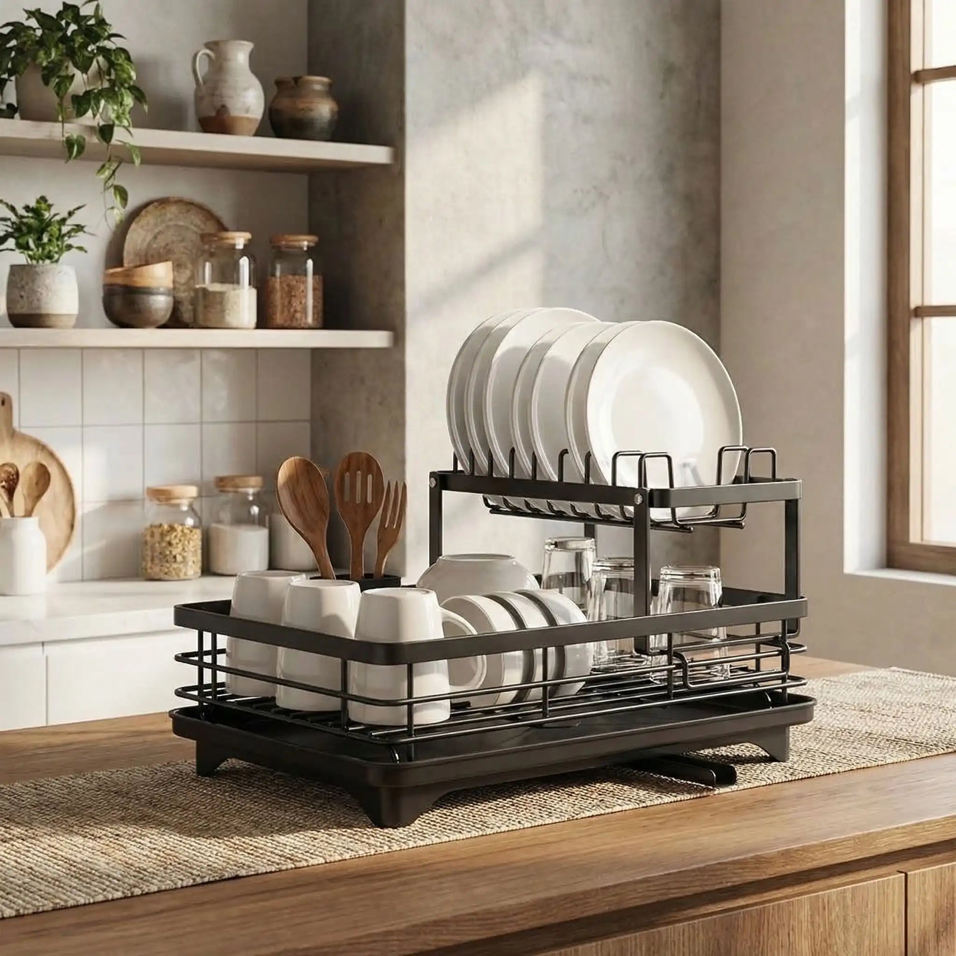 egouttoir vaisselle assiettes bols moderne