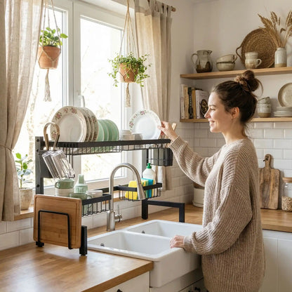 Égouttoir installé dans cuisine moderne