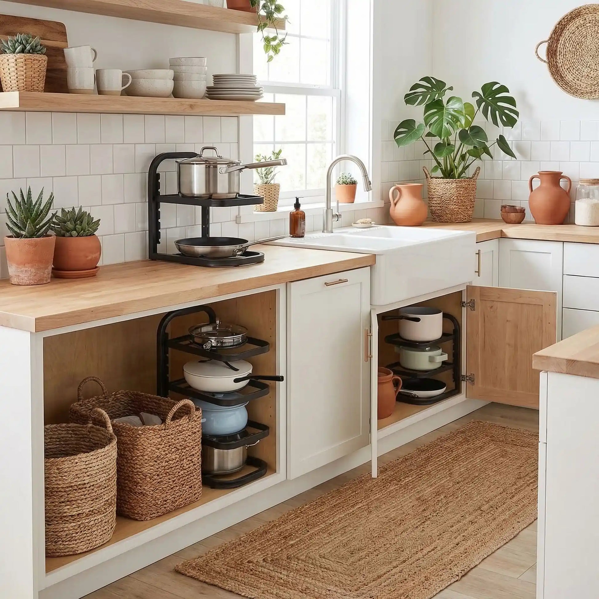 etagere cuisine rangement casseroles plan travail