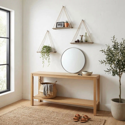 etagere murale bois entree minimaliste