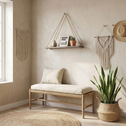 etagere suspendue bois decoration interieur