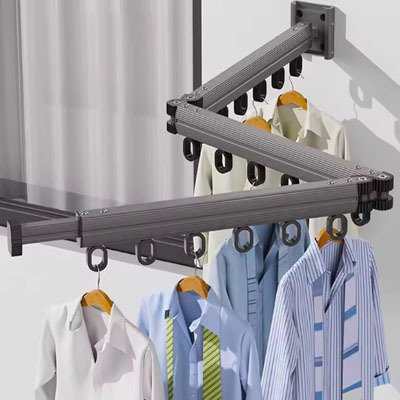 étendoir à linge extensible gain de place buanderie MinimalisteLab