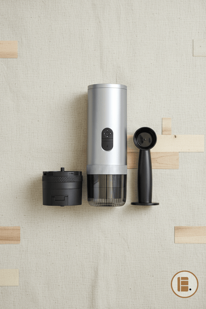 Machine à café | Portable Rechargeable | Argent métallisé - Minimaliste Lab