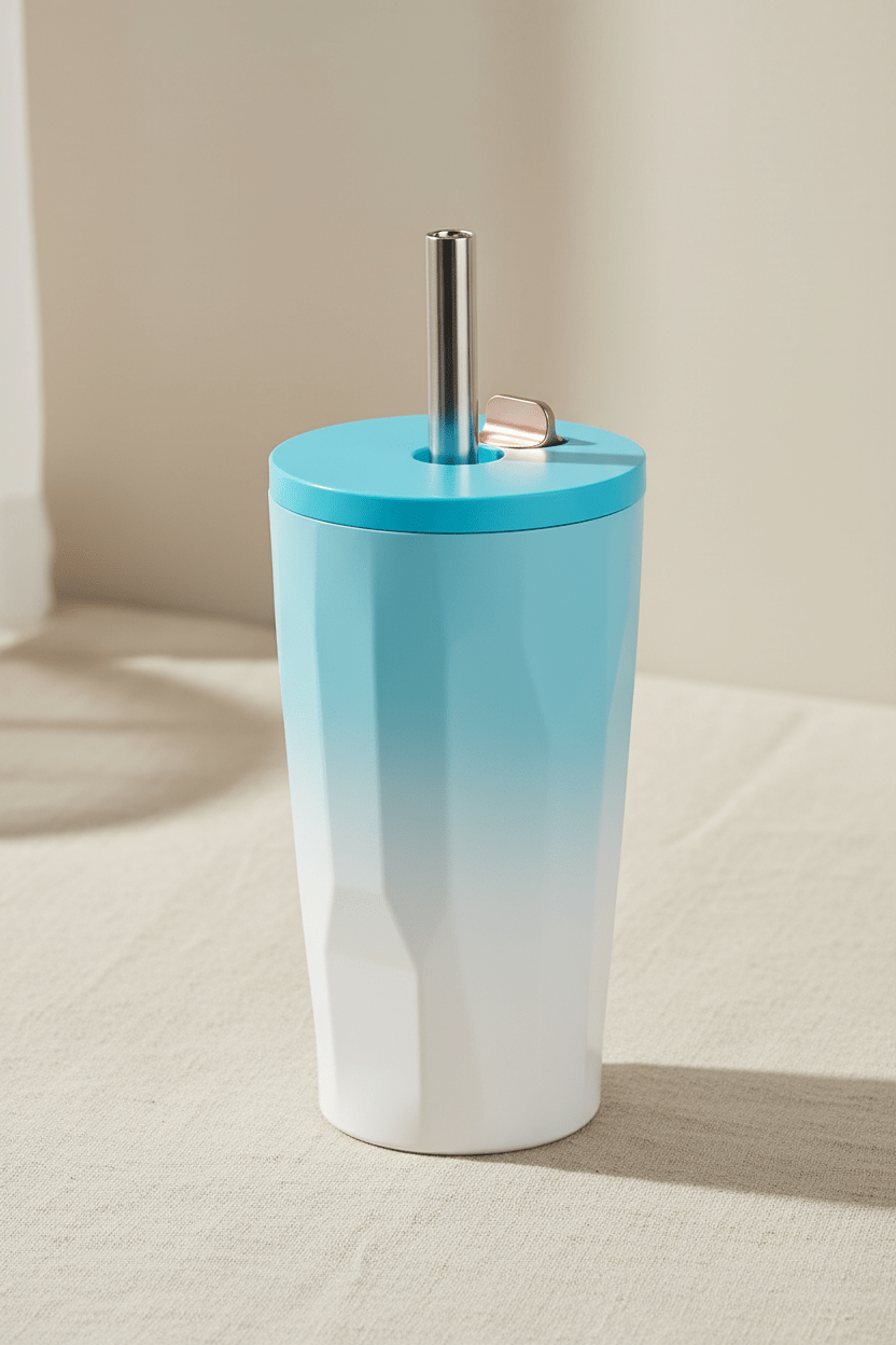Mug isotherme | Paille Intégrée - Minimaliste Lab
