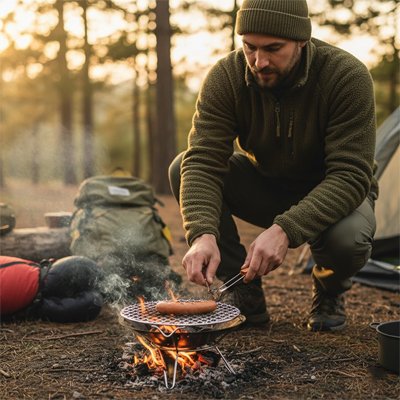 Grille ronde barbecue 