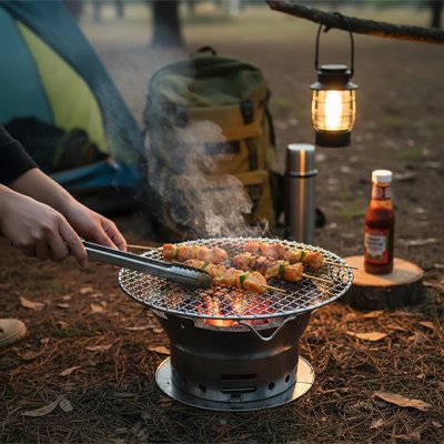 Grille ronde barbecue 