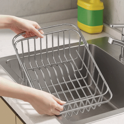 installation égouttoir vaisselle dans évier ajustable