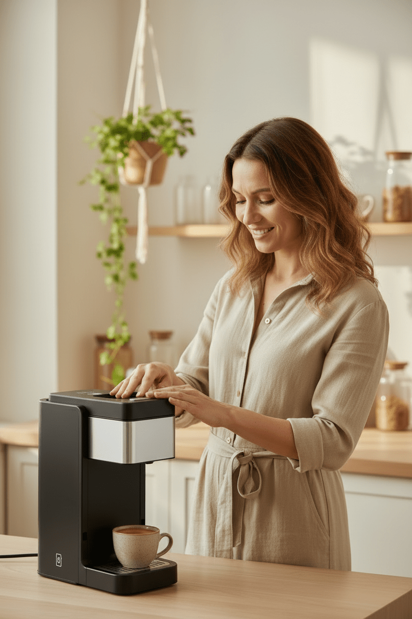 Machine a Cafe | 2-en-1 Capsules Moulu - Minimaliste Lab