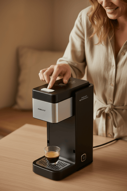 Machine a Cafe | 2-en-1 Capsules Moulu - Minimaliste Lab