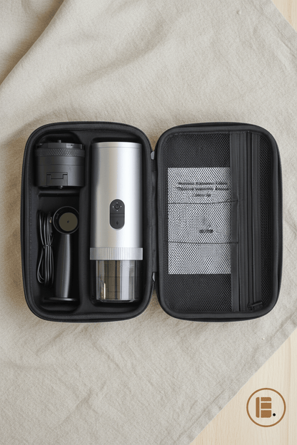 Machine à café | Portable Rechargeable | Argent métallisé - Minimaliste Lab