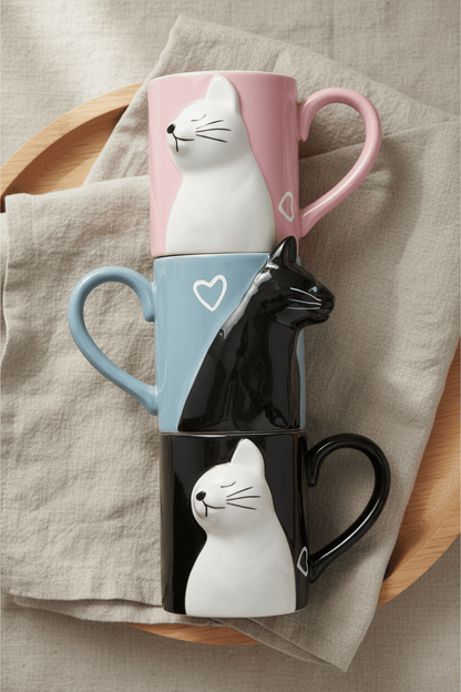 Tasse à café | Chat Couple Romantique - Minimaliste Lab