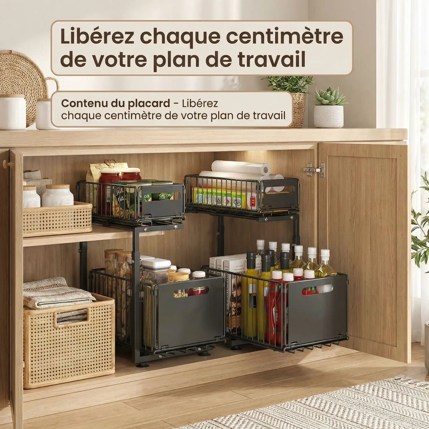 organisateur cuisine hauteur reglable 5 niveaux