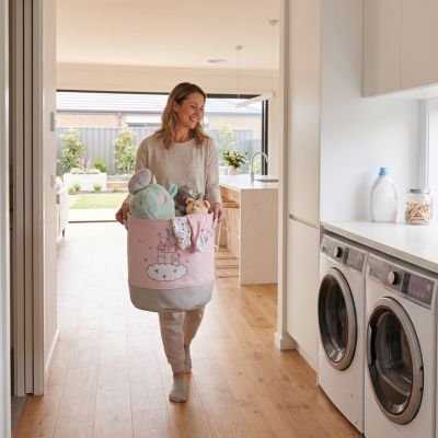 panier à linge design pratique buanderie MinimalisteLab