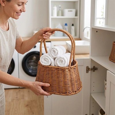 Panier de rangement en osier