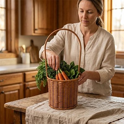 Panier de rangement en osier