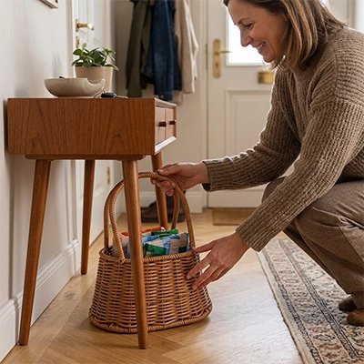 Panier de rangement en osier