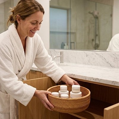 Panier de rangement salle de bain