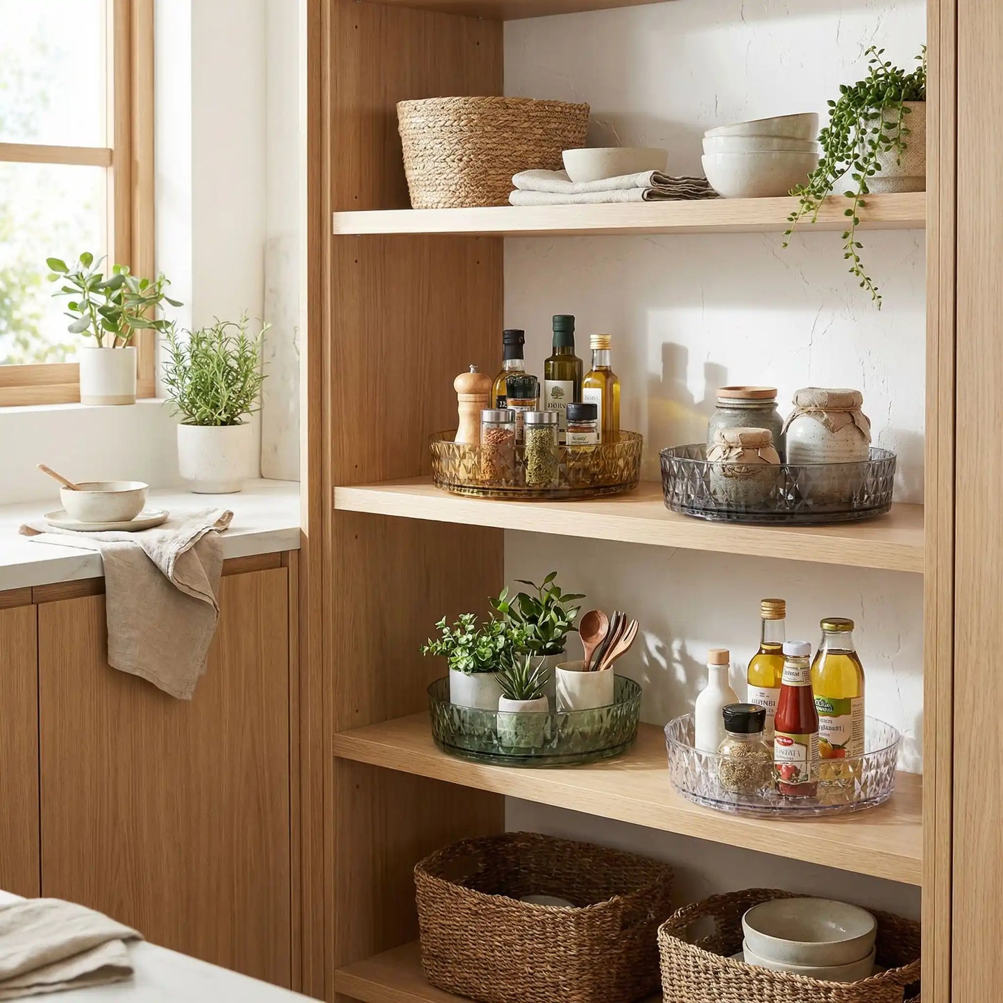 plateau tournant cuisine utilisation multiple rangement
